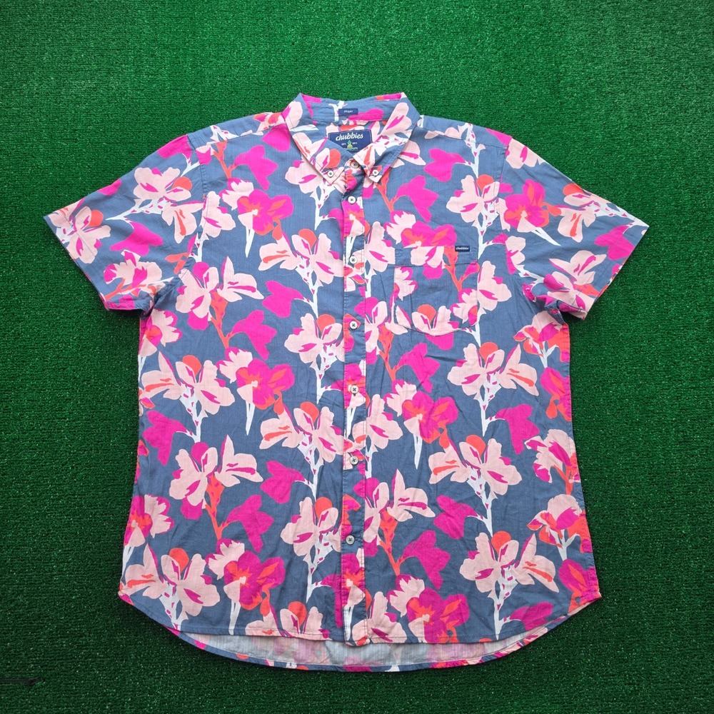 Chubbies The Friday Shirt Mens XL Floral Botanical Button Down Resortwear Beach